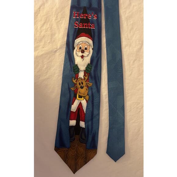 Daland Designs Christmas Tie Santa Necktie (doesn’t Light Up) Blue Red - Picture 1 of 11